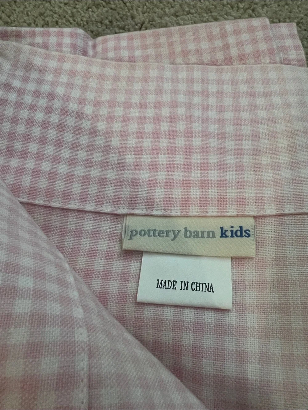 Pottery Barn Kids Gingham Shower Curtain
